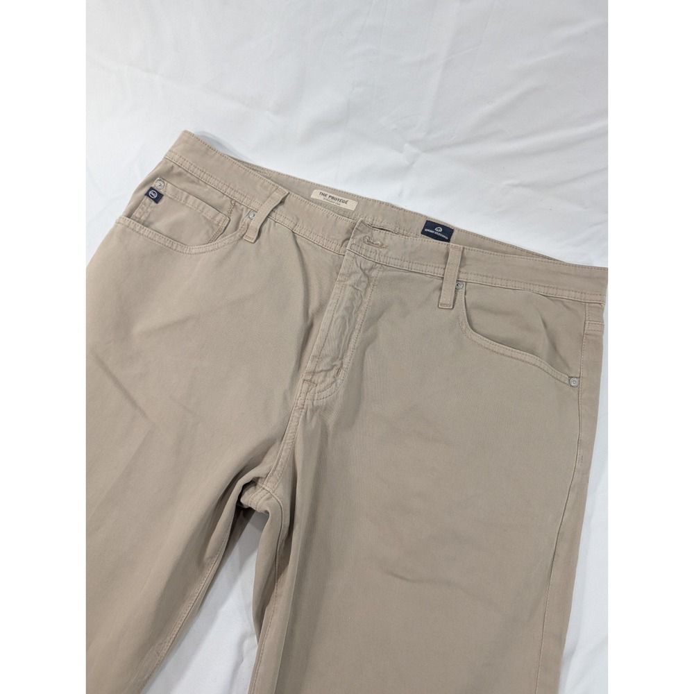 AG Adriano Goldschmied The Protege Straight Leg Khaki Tan Pants 38x35 (38x34 Tag